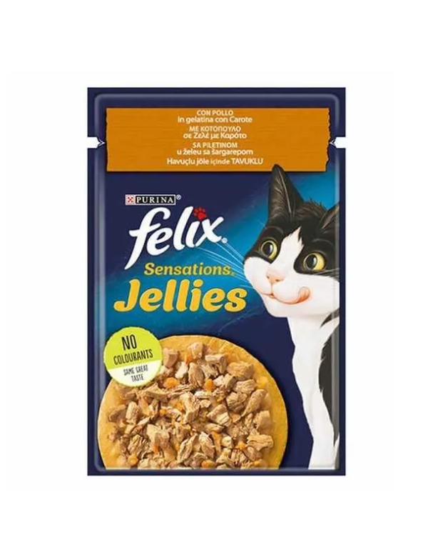 Felix Pouch Jöle İçinde Somonlu ve Karidesli Yetişkin Kedi Konservesi 85gr