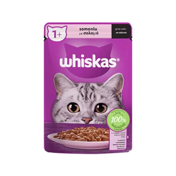 Whiskas Pouch Sos İçinde Somonlu Yetişkin Kedi Konservesi 85gr